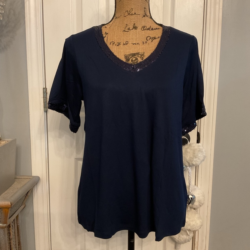Studio 1886 Sequin Trim Tee